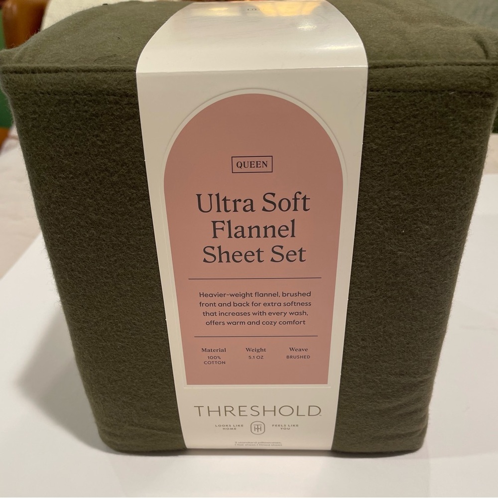 Threshold Ultra Soft Flannel Sheet Set - Olive